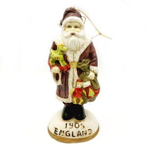 Vintage Ceramic Santa Ornament "1905 England"